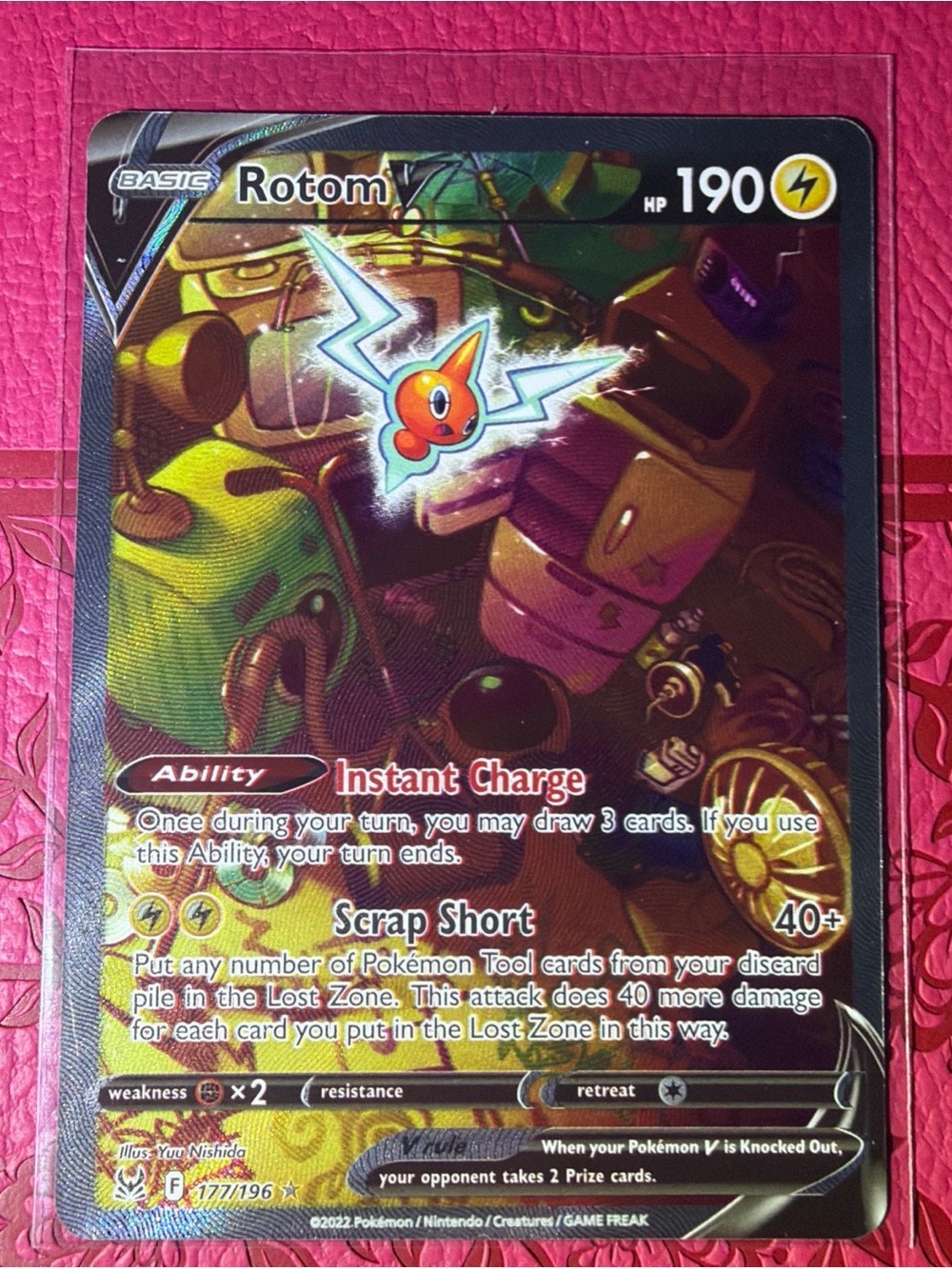 Rotom V (Alternate Full Art) 177/196 Swsh11: Lost Origin Holo